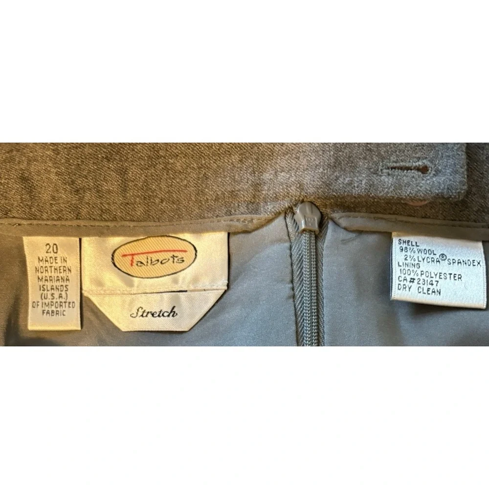 Talbots Skirt‎ Womens 20W Plus Gray Wool Stretch A Line Office Career Work